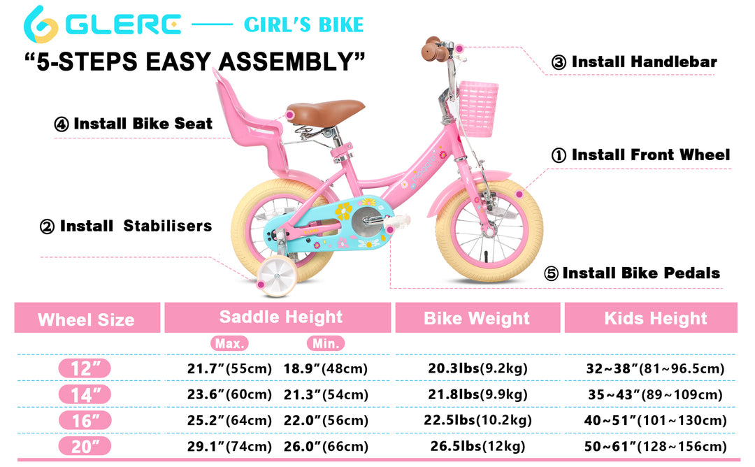 Glerc 14 Inch Cute Bike - Maggie