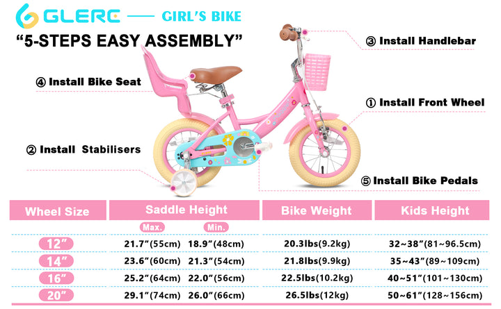 Glerc 14 Inch Cute Bike - Maggie